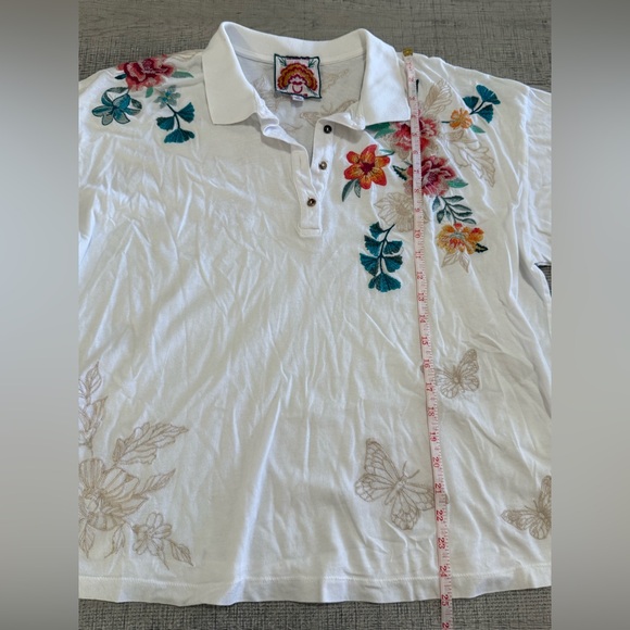 Johnny Was Lorne Embroidered Polo Shirt, J13521-5 Size M - Picture 5 of 16
